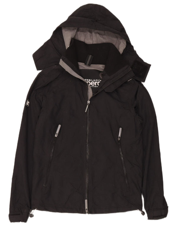 Superdry Chaqueta Cortavientos Con Capucha Para Mujer UK 44 Medium Black Nylon