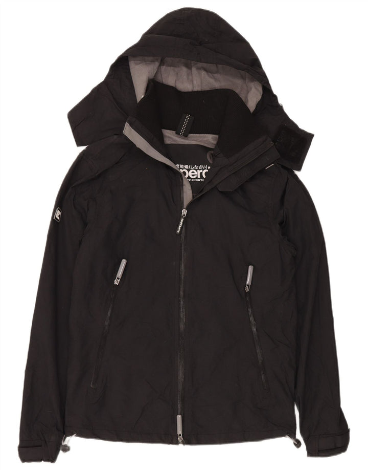 Superdry Chaqueta Cortavientos Con Capucha Para Mujer UK 44 Medium Black Nylon