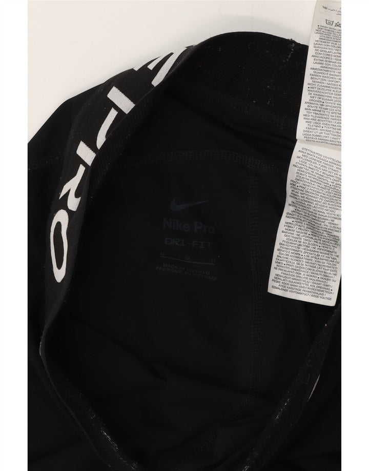 NIKE Leggings gráficos Dri Fit para mujer UK 12 Mediano Negro Poliéster