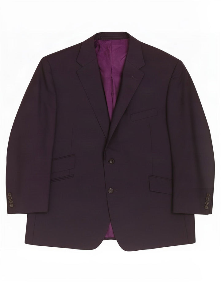 Marks & Spencer Chaqueta Blazer Corta de 2 Botones para Hombre UK 48 2XL Lana Azul Marino