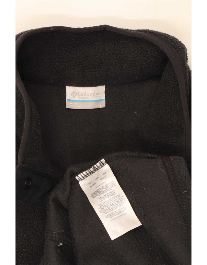 Columbia Jersey de forro polar con cuello de botón para mujer UK 46 Poliéster gris grande