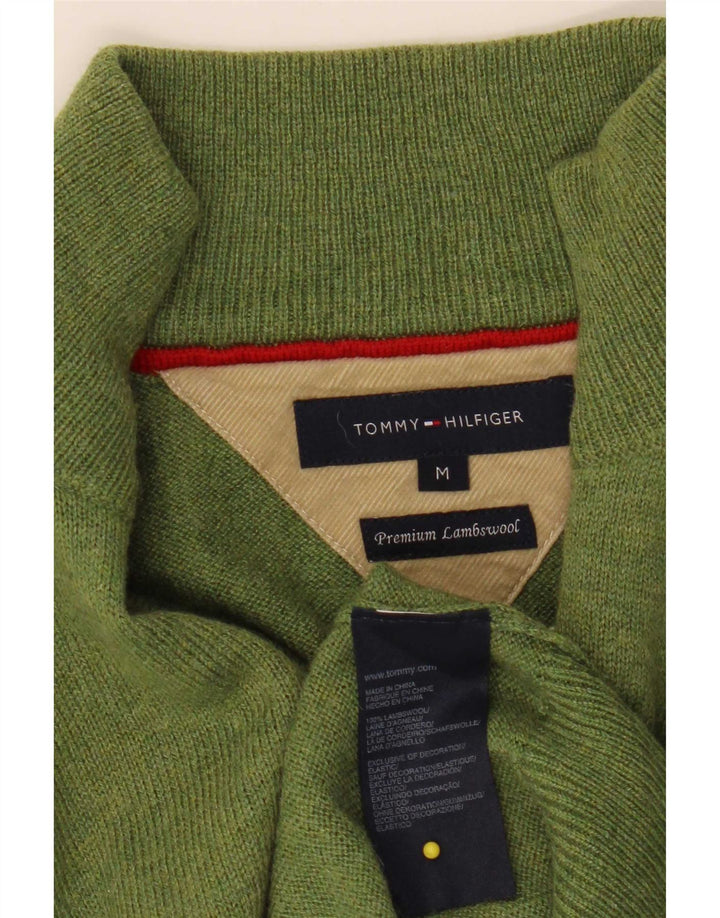 Tommy Hilfiger Jersey con cuello y cremallera de lana de cordero verde medio para hombre