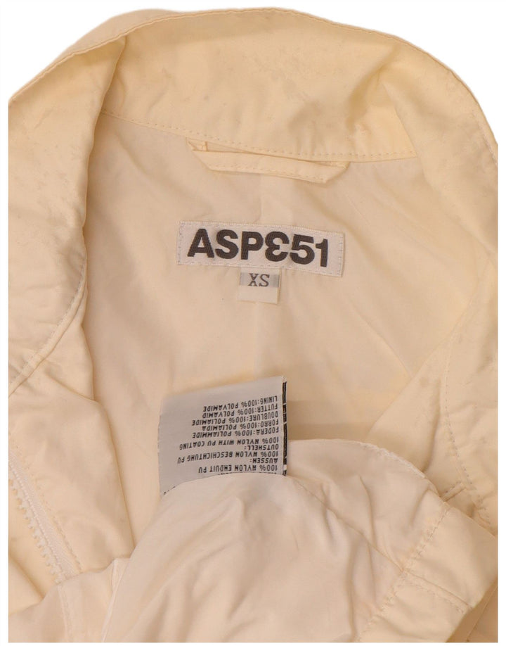 Vintage mujer chaqueta utilitaria Reino Unido 6 XS Beige Nylon