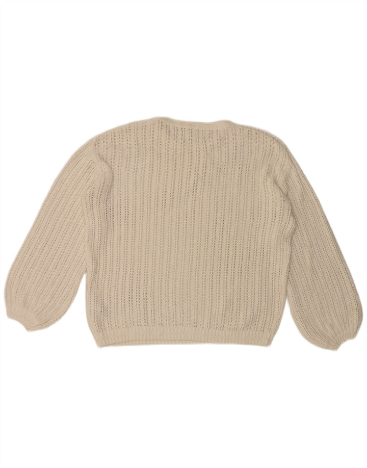 Fat Face - Jersey extragrande con cuello redondo para mujer, talla 40, talla M, color blanco
