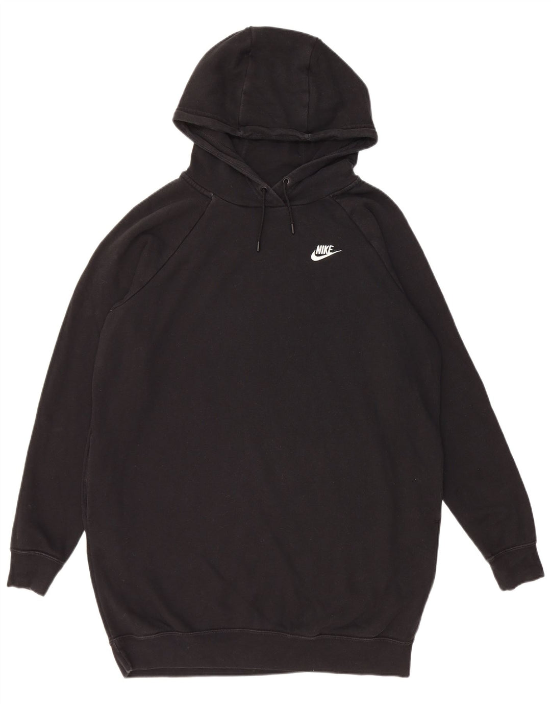 Nike Mujer Longline Oversize Sudadera con capucha Jumper UK 44 Mediano Negro Algodón