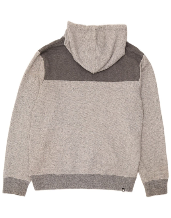 Billabong Mens Hoodie Jumper Small Grey Colourblock Cotton
