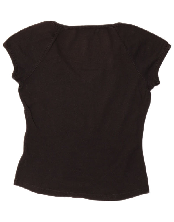 LACOSTE Camiseta Mujer Talla Superior 38 Mediano Negro Algodón
