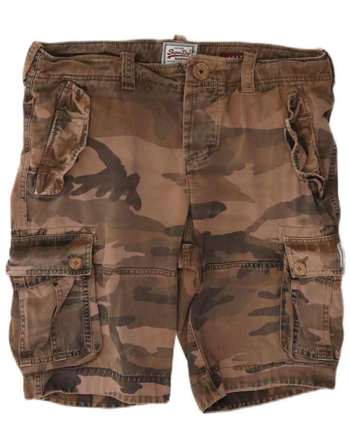Superdry Shorts Cargo Para Hombre Grande W36 Algodón De Camuflaje Marrón