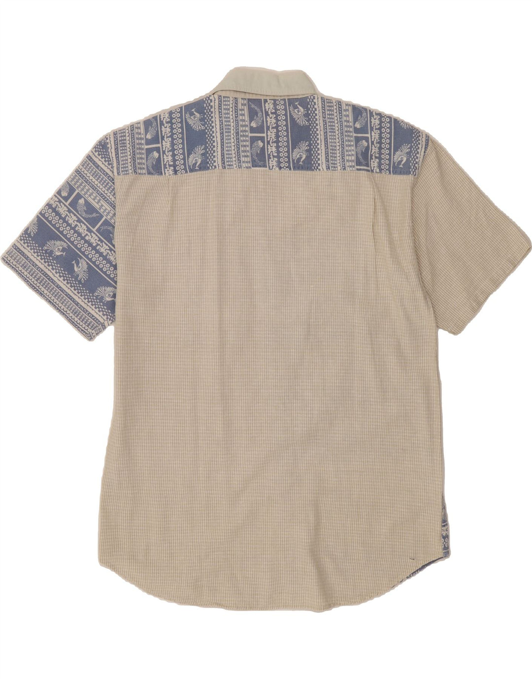 C&A Mens Abstract Pattern Short Sleeve Shirt Size 41/42 Large Beige Cotton Vintage C&A and Second-Hand C&A from Messina Hembry 