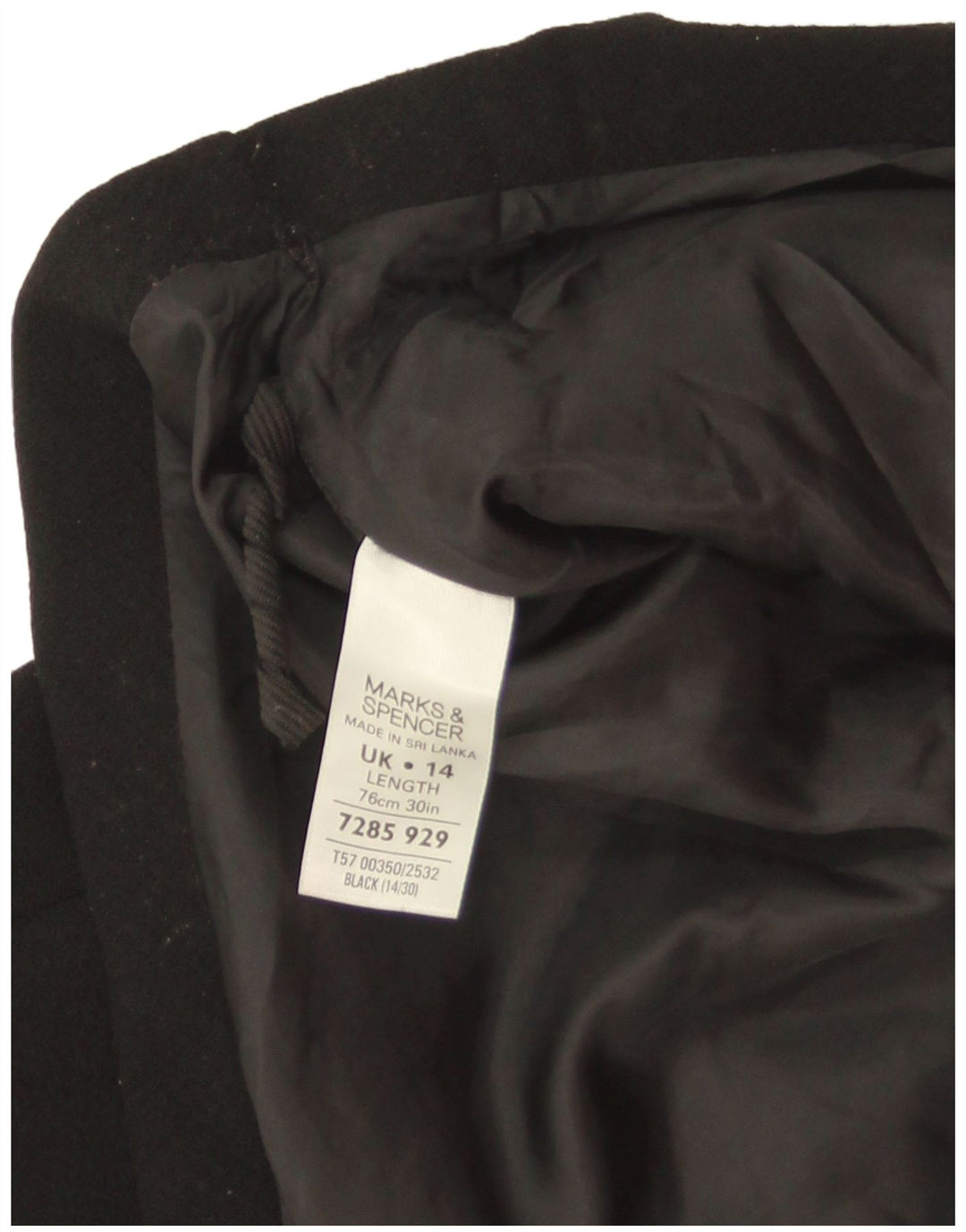 Marks & Spencer Falda Acampanada para Mujer UK 40 Grande W32 Poliéster Negro