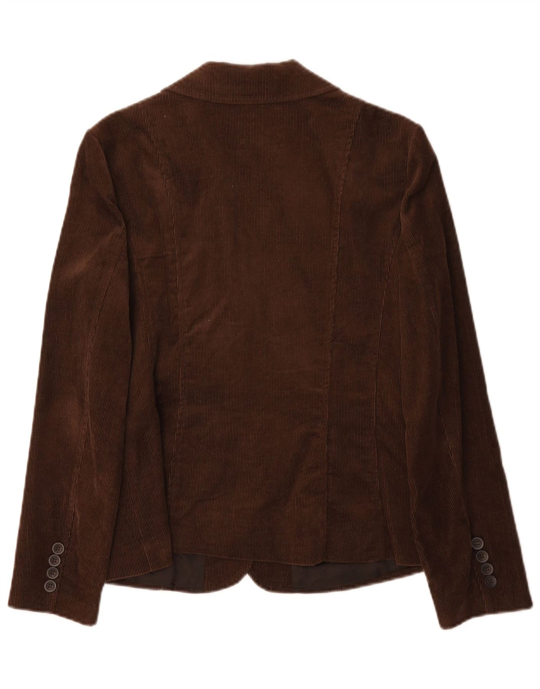 Zara Chaqueta Blazer De Pana De 3 Botones para Mujer UK 44 Grande Algodón Marrón