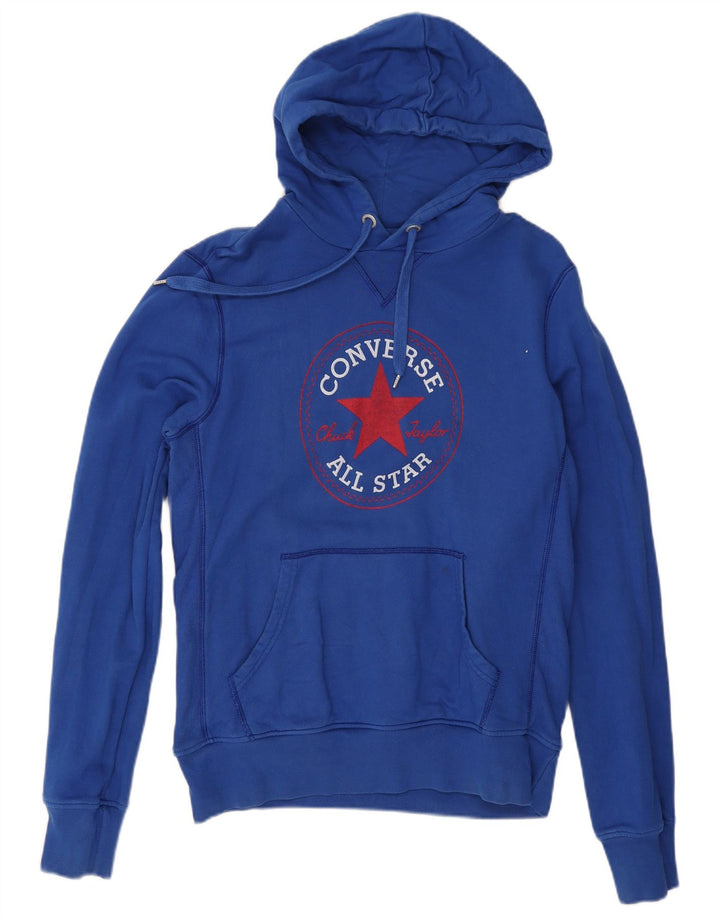 Converse Hombre Sudadera Con Capucha Gráfica Jersey De Algodón Azul Medio