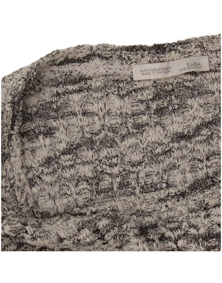 Zara - Jersey extragrande con cuello barco para mujer, talla 40, color gris medio