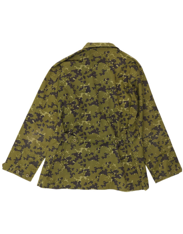 Vintage hombres chaqueta militar Reino Unido 40 poliéster de camuflaje verde grande