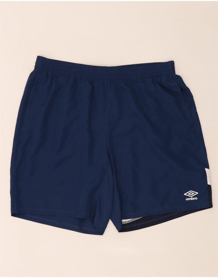 Umbro Pantalones cortos deportivos para hombre XL Azul marino Colorblock Poliéster