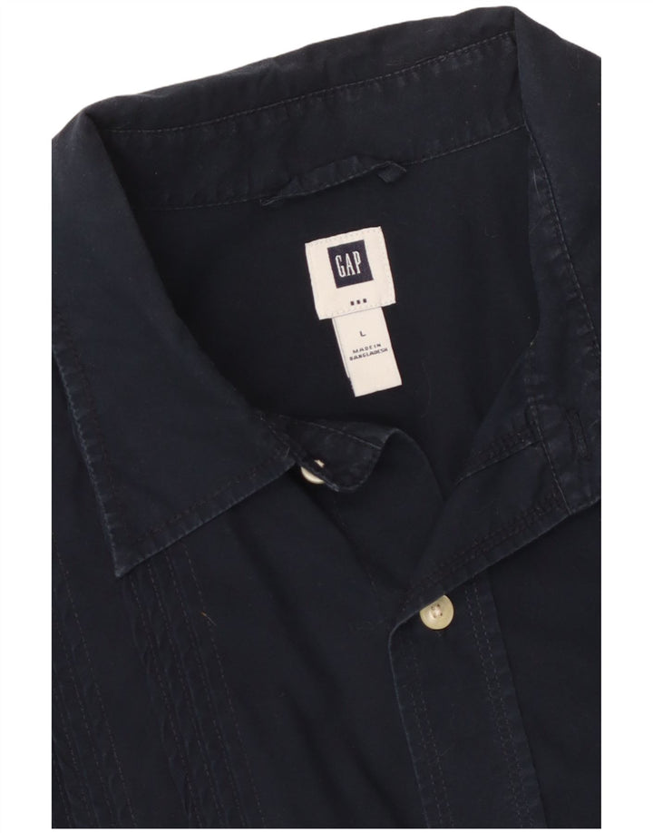 Camisa de manga corta Gap para hombre, talla grande, algodón azul marino