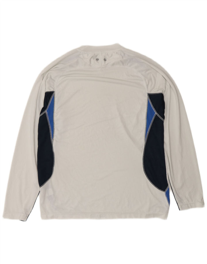 Champion Camiseta Holgada De Manga Larga Para Hombre Poliéster Color Block Blanco Pequeño