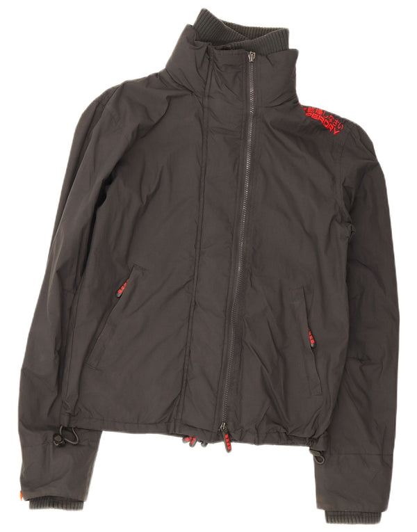 Superdry Chaqueta cortavientos gráfica para hombre UK 36 Small Grey Nylon
