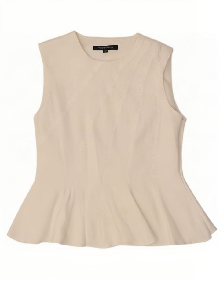 French Connection Blusa sin mangas para mujer UK 42 Viscosa blanca mediana