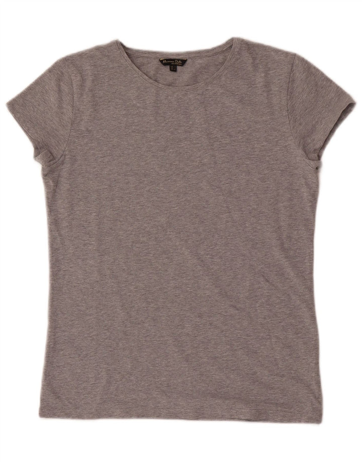 Massimo Dutti Camiseta Mujer Top UK 40 Large Gris Moteado