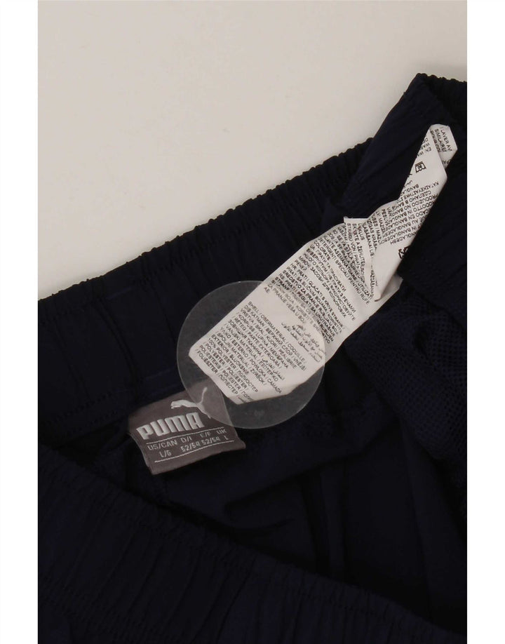 Puma Pantalones cortos deportivos para hombre grande poliéster azul marino