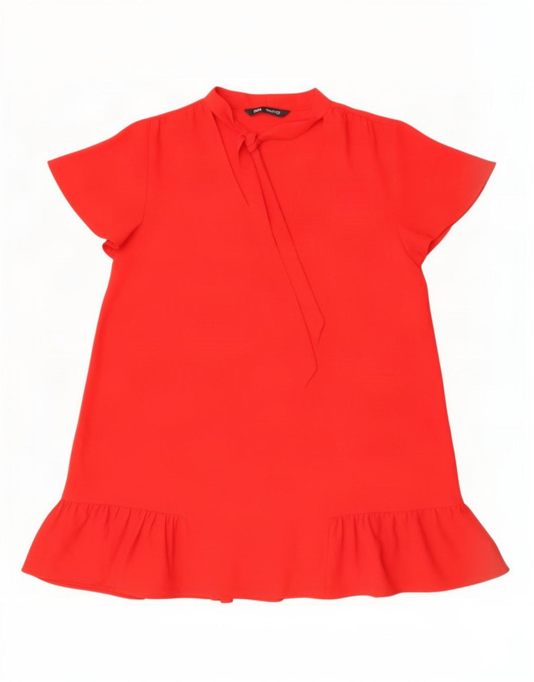 Zara Mujer Vestido Acampanado UK 46 Grande Poliéster Rojo