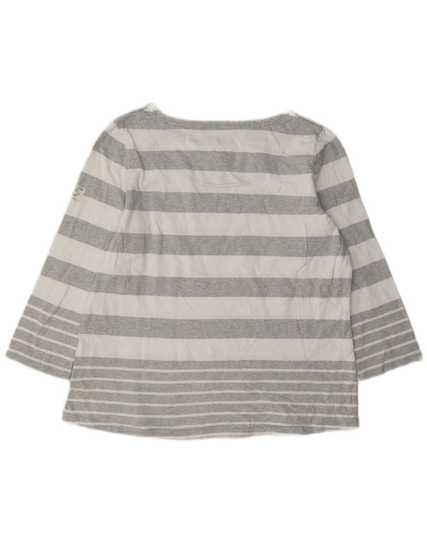 Joules Top para mujer manga 3/4 UK 46 Algodón a rayas gris grande