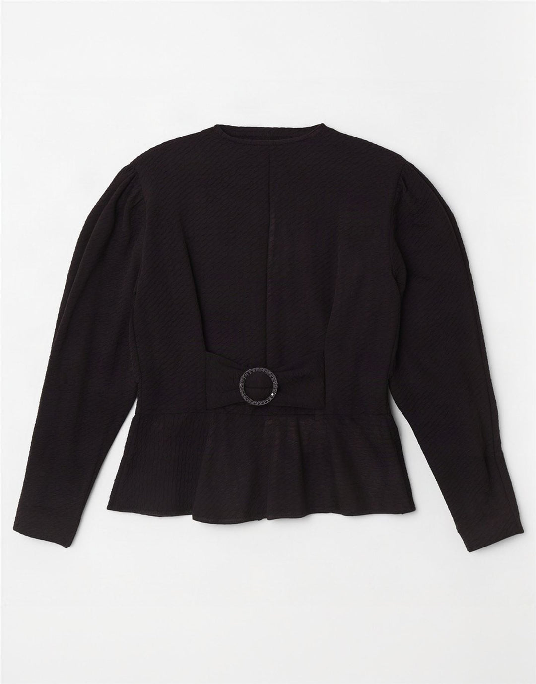 Vintage mujer camisa blusa Reino Unido 12 medio negro