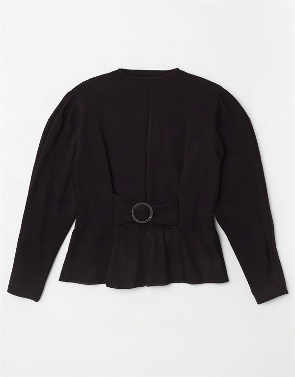 Vintage mujer camisa blusa Reino Unido 12 medio negro