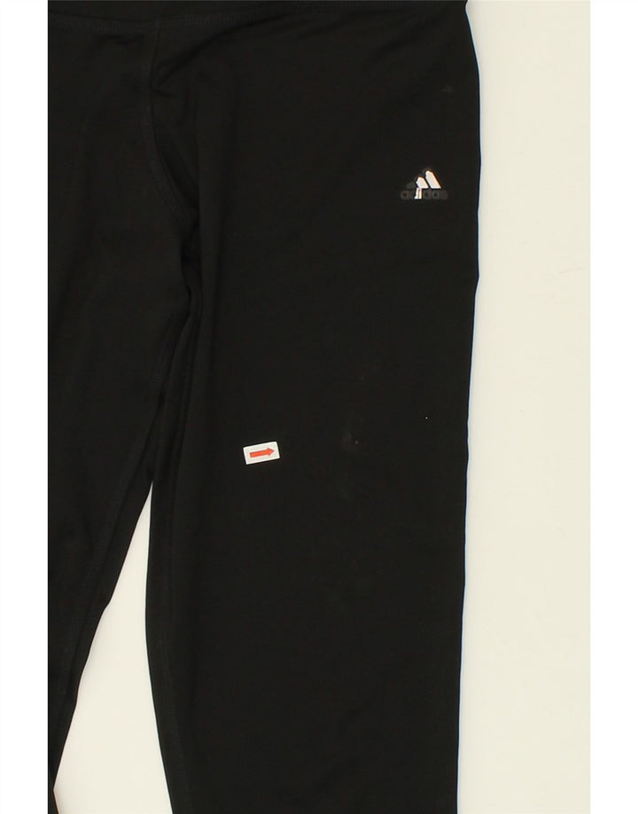ADIDAS Womens Climalite Capri Leggings UK 12/14 Medium Black Polyester Vintage Adidas and Second-Hand Adidas from Messina Hembry 