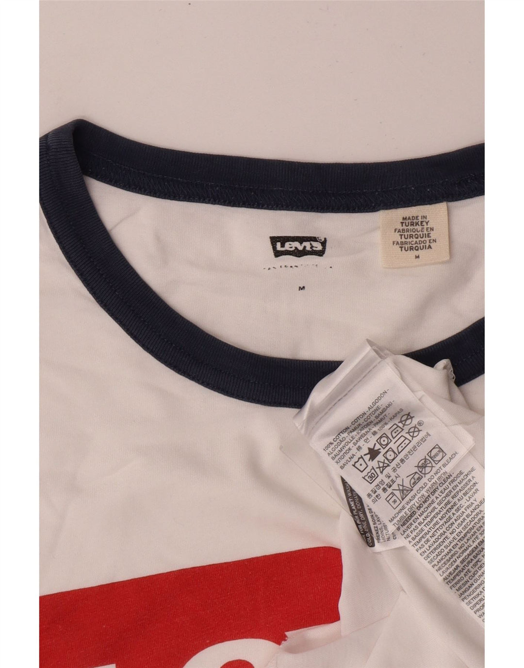 LEVI'S Camiseta gráfica para hombre Top mediano algodón blanco clásico
