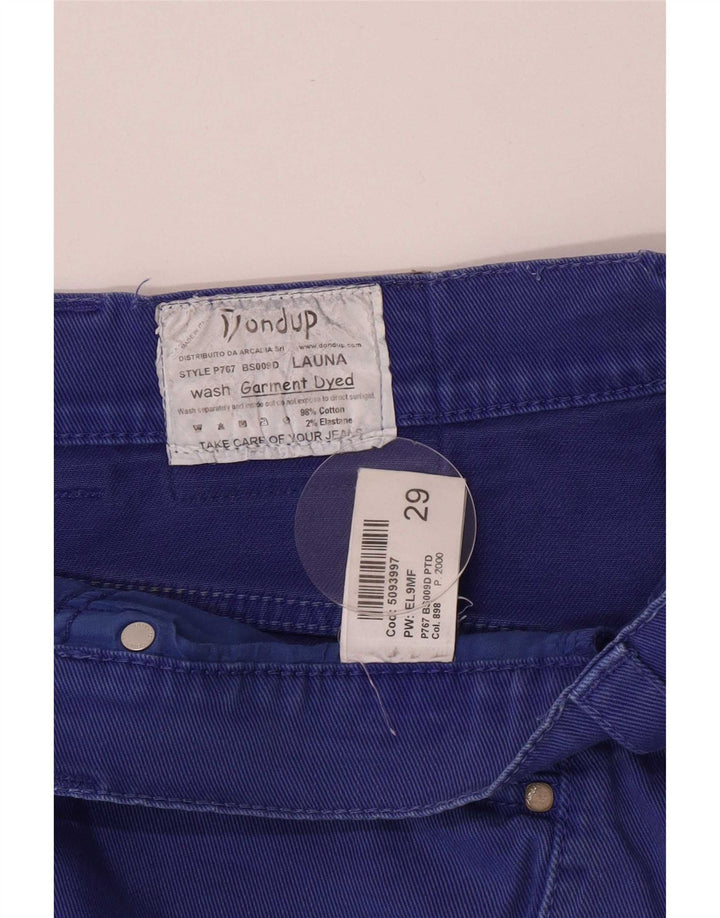 Dondup Pantalones cortos vaqueros de ajuste regular para mujer UK 12 Medium W29 Algodón azul