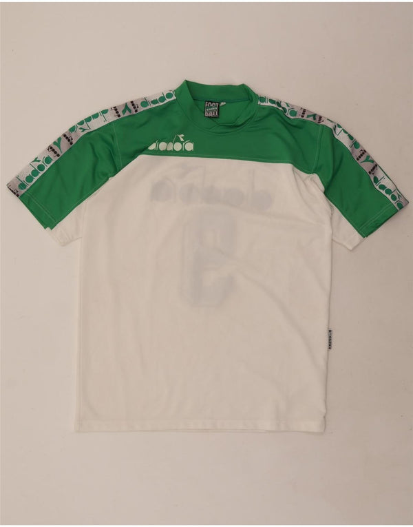Diadora Hombre Camiseta Gráfica Top XL Blanco Colorblock Poliéster
