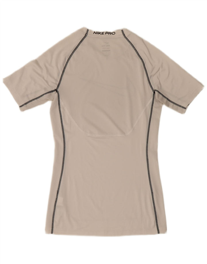 Nike Dri Fit Graphic Camiseta para hombre, talla pequeña, poliéster blanco