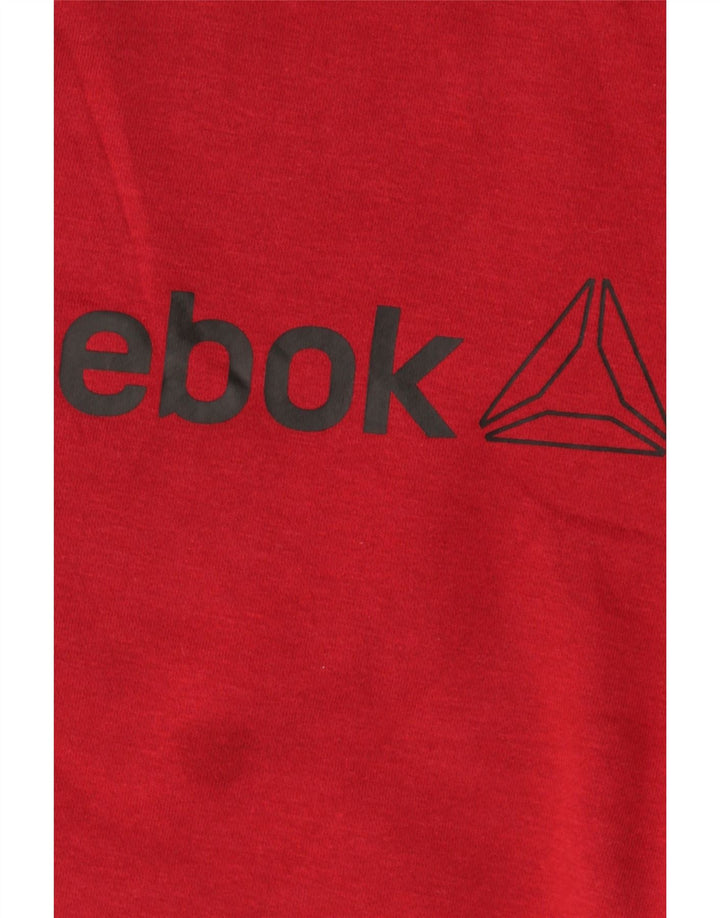 Reebok Sudadera gráfica para hombre Jumper Large Borgoña