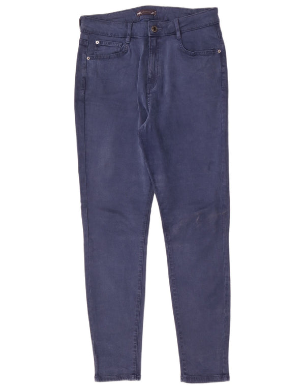 Marks & Spencer Pantalones casuales ajustados para mujer UK 12 Medum W28 L29 Azul marino