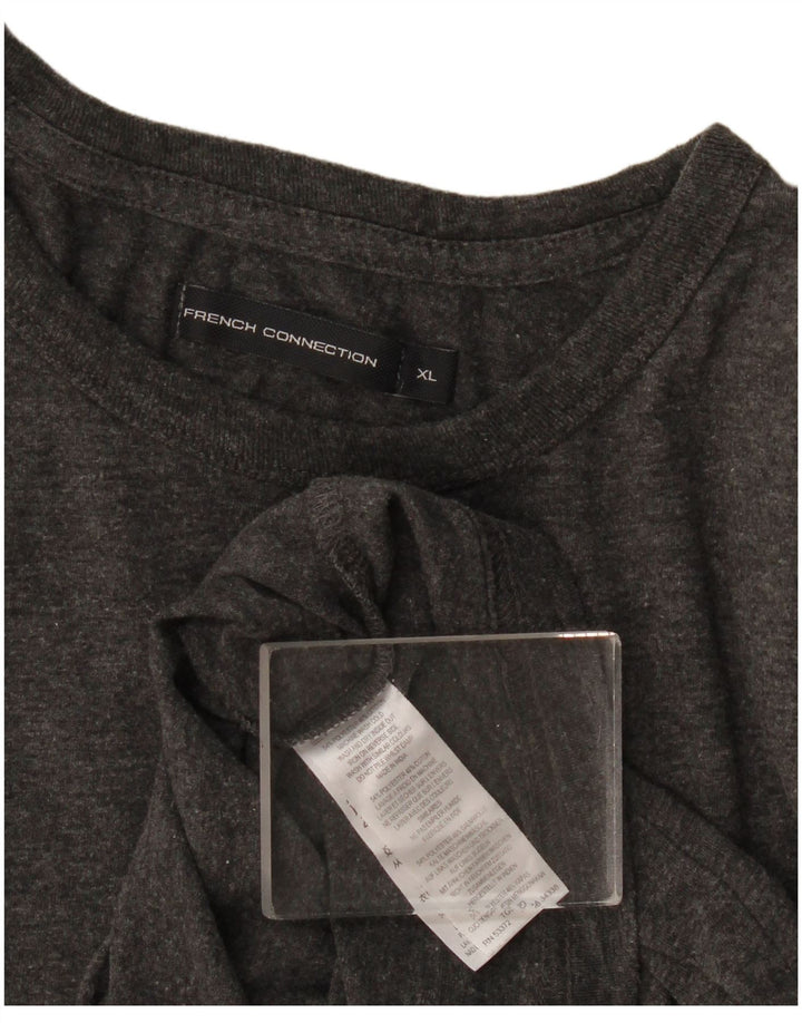 French Connection Camiseta para hombre Top XL Poliéster moteado gris
