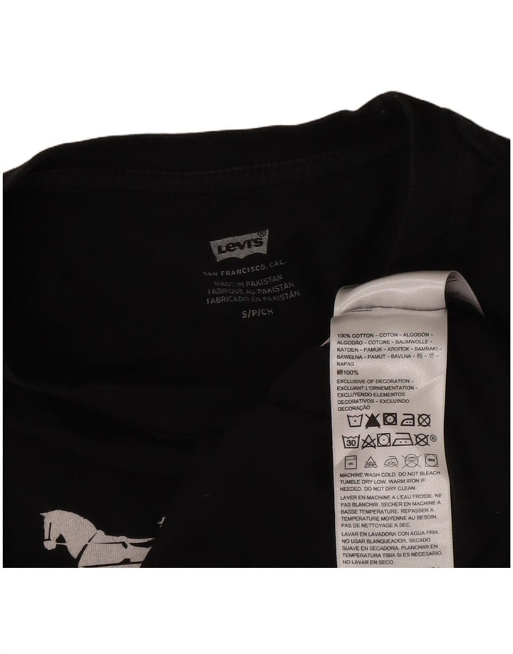 Levi's Camiseta gráfica para hombre Top Small Black Cotton