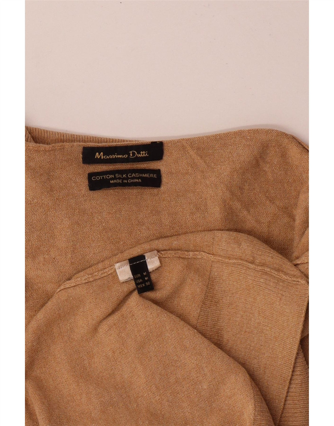 MASSIMO DUTTI Jersey con cuello vuelto para mujer UK 40 Algodón beige medio