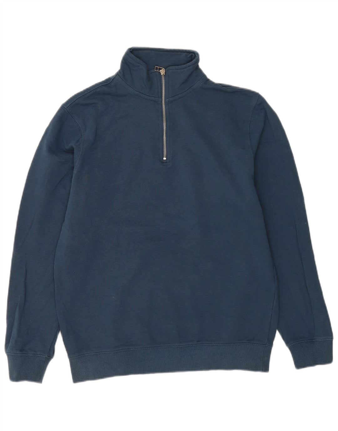John Lewis - Sudadera con cuello y cremallera para hombre, talla pequeña, algodón azul marino