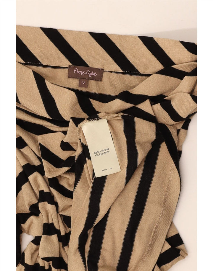 PHASE EIGHT Blusa con pajarita para mujer UK 40 Viscosa a rayas beige medio