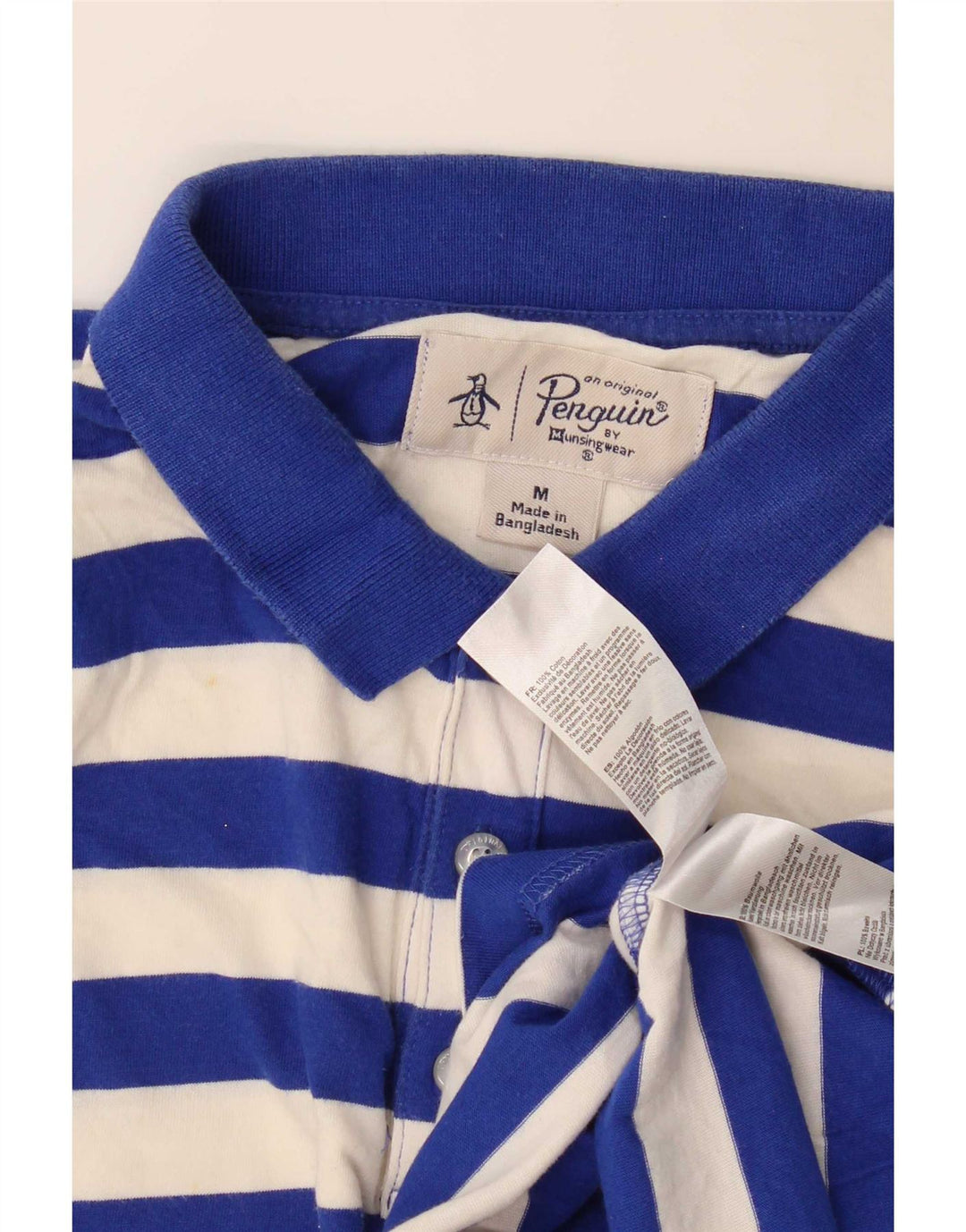 Polo Penguin De Corte Regular Para Hombre De Algodón A Rayas Azul Medio