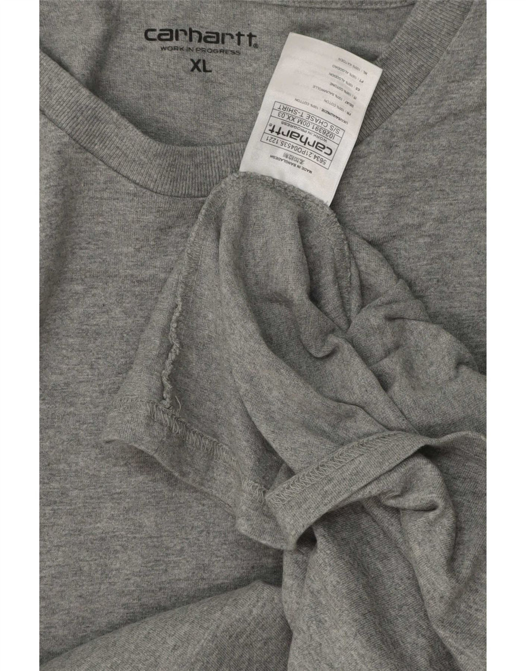 Carhartt Camiseta Hombre Top XL Algodón Gris