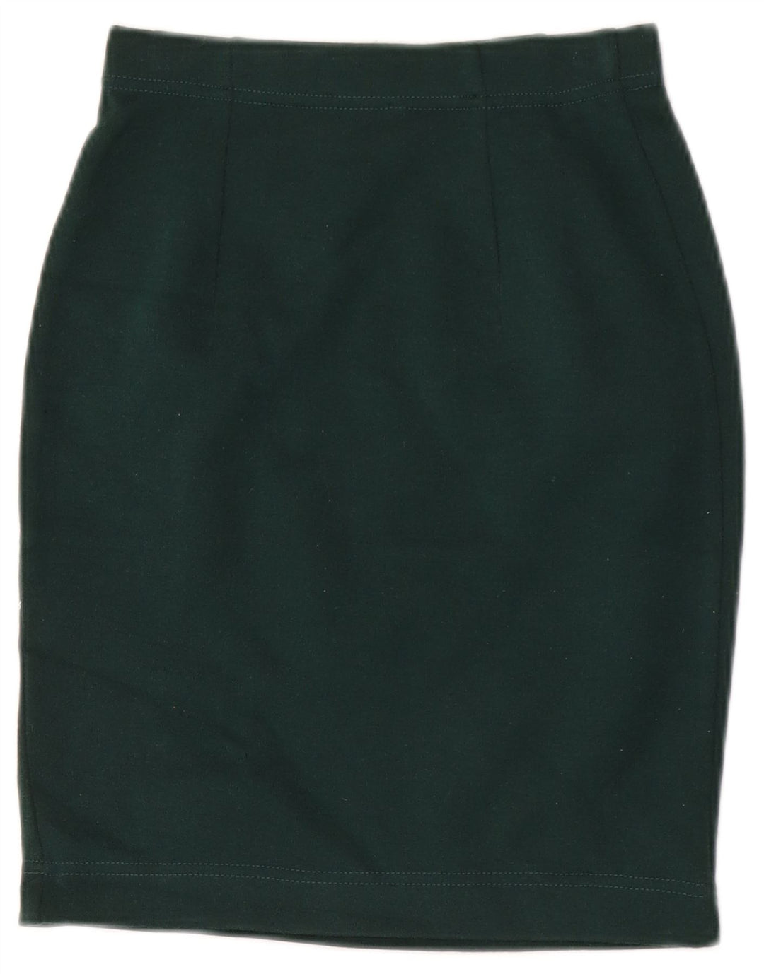 Falda lápiz vintage para mujer IT 40 Pequeña W32 Lana verde