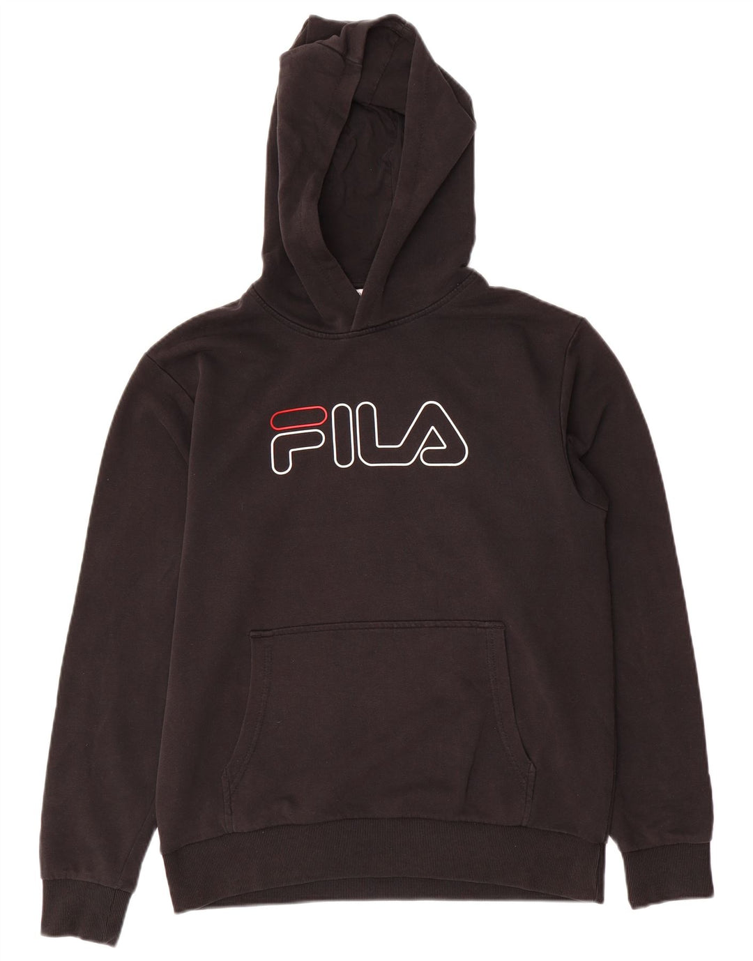 FILA Sudadera con capucha gráfica para niños 15-16 años Algodón negro