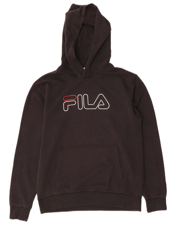 FILA Sudadera con capucha gráfica para niños 15-16 años Algodón negro
