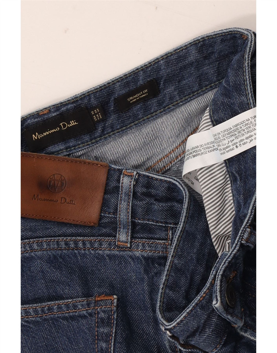 MASSIMO DUTTI Vaqueros rectos para hombre EU 38 Small W30 L30 Algodón azul