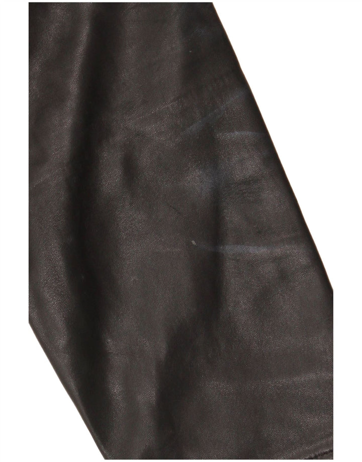 JAEGER Chaqueta de cuero para mujer UK 12 Medium Black Leather