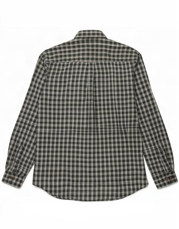 Eddie Bauer Camisa de franela de ajuste regular para hombre Algodón a cuadros verde pequeño