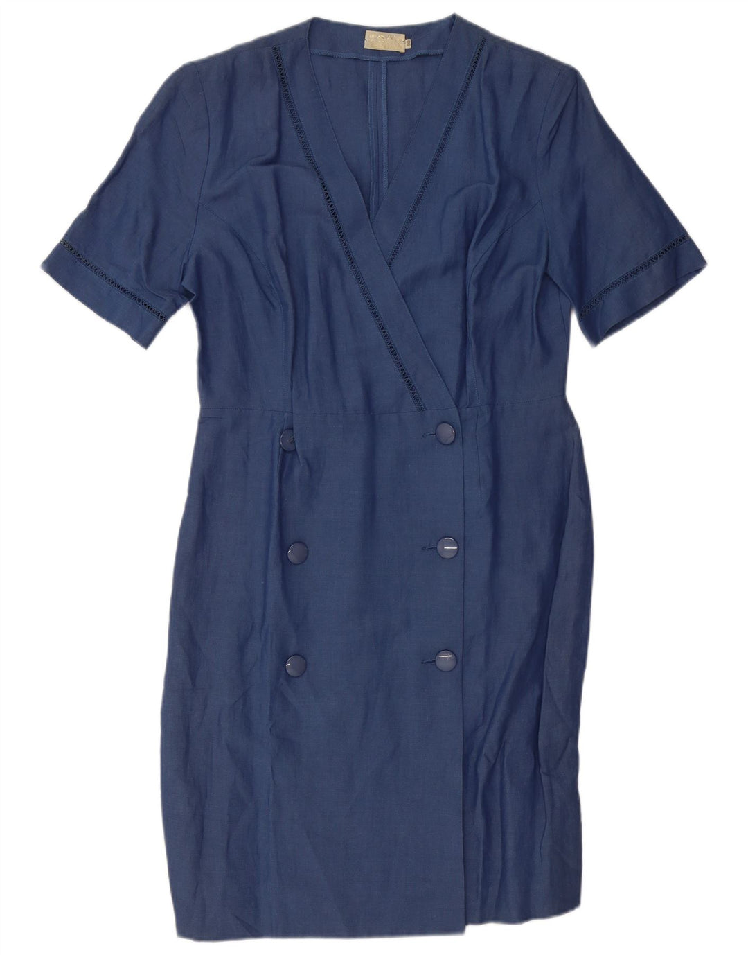 Vestido cruzado vintage para mujer IT 50 XL Azul